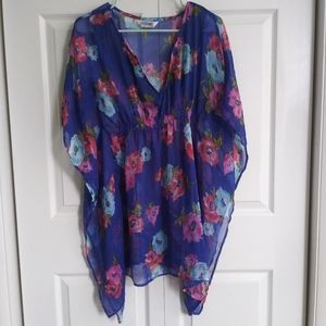 Tramp Bikini Cover Floral Sheer OS